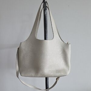 Cuyana System 13" Tote In Stone With Zipper Pouch And Crossbody Strap